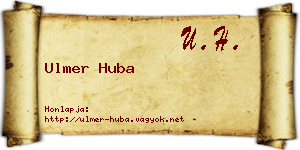 Ulmer Huba névjegykártya